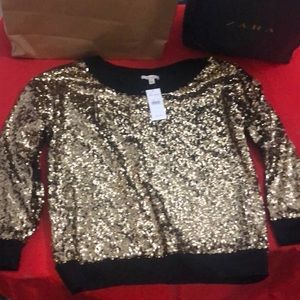 Gold sequin top
